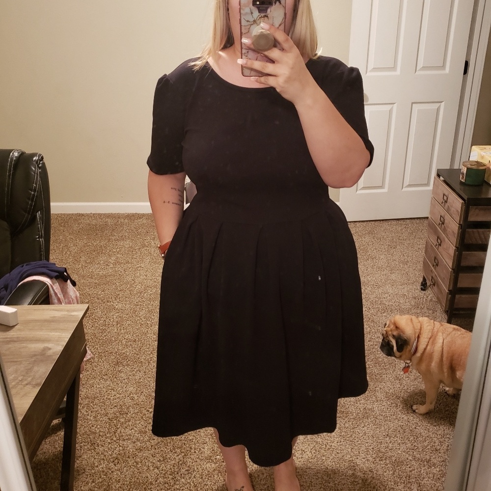 Solid Black Noir Lularoe Amelia Dress 2XL BNWT